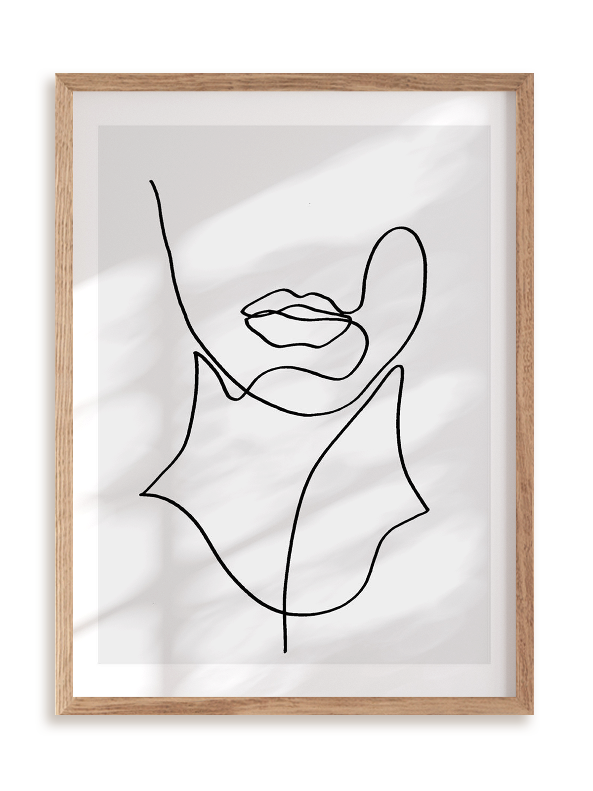 Plakat Pisana linią w ramie drewnianej