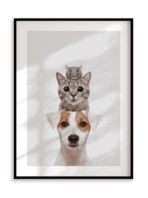 Plakat Idealne trio przyjaciół w ramie aluminiowej