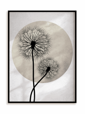 Plakat Dmuchawce w ramie aluminiowej