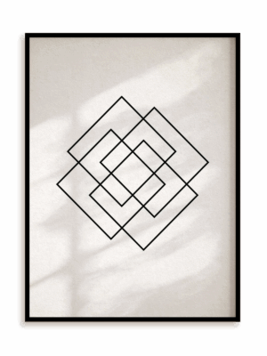 Plakat Linie łamane w ramie aluminiowej