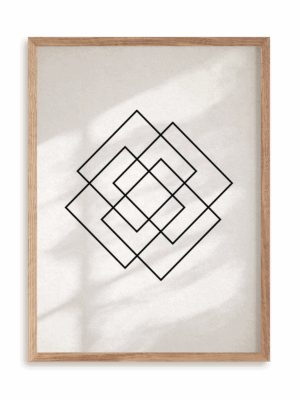 Plakat Linie łamane w ramie drewnianej