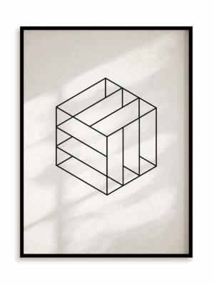 Plakat Geometryczna łamigłówka w ramie aluminiowej