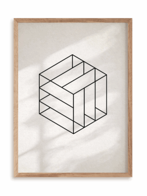 Plakat Geometryczna łamigłówka w ramie drewnianej