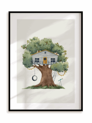 Plakat Domek na drzewie w ramie aluminiowej