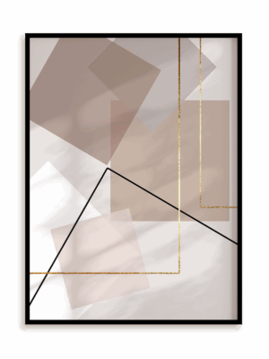 Plakat Beżowo kwadratowo I w ramie aluminiowej