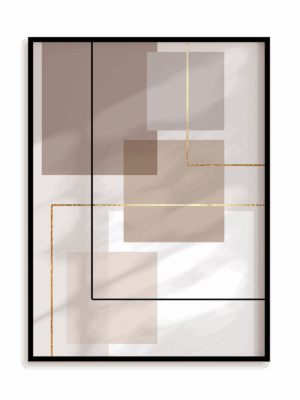 Plakat Beżowo kwadratowo II w ramie aluminiowej