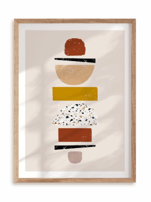 Plakat Terrazzo figure w ramie drewnianej