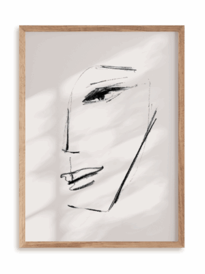 Plakat Portret w ramie drewnianej