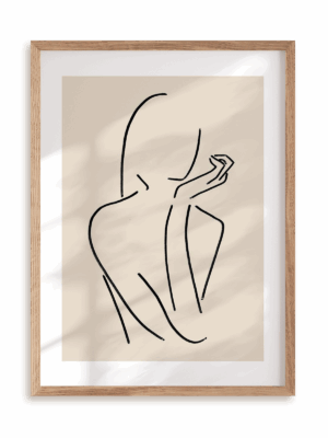 Plakat Zamyślona w ramie drewnianej