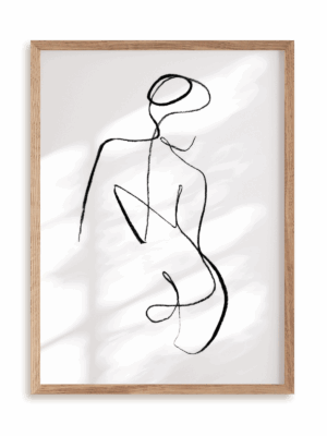 Plakat Poza II w ramie drewnianej