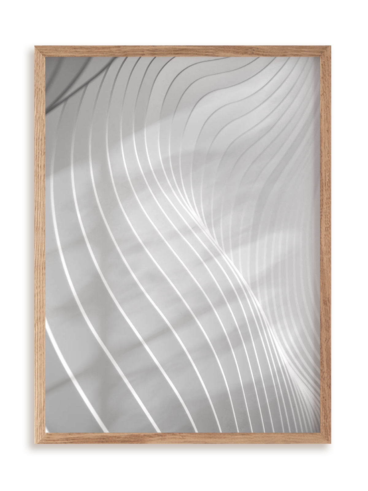 Plakat Falowanie w bieli w ramie drewnianej