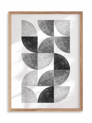 Plakat Geometryczne puzzle w ramie drewnianej