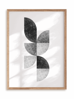 Plakat Geometryczne puzzle - akcent w ramie drewnianej