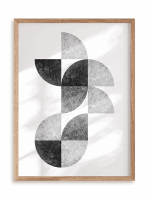 Plakat Geometryczne puzzle - ten trzeci w ramie drewnianej