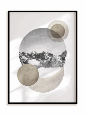 Plakat Krajobrazowa geometria - góry w ramie aluminiowej