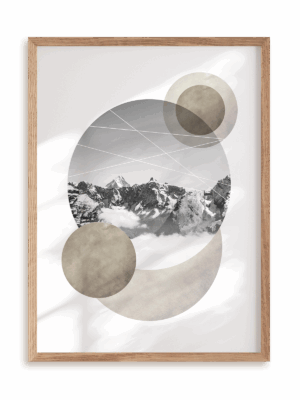 Plakat Krajobrazowa geometria - góry w ramie drewnianej