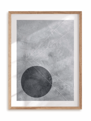 Plakat Kompozycja z kołem w ramie drewnianej