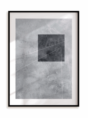 Plakat Kompozycja z kwadratem w ramie aluminiowej
