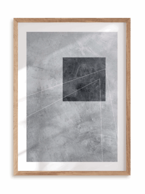 Plakat Kompozycja z kwadratem w ramie drewnianej