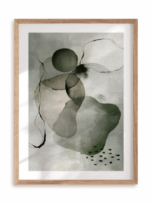 Plakat Gra w zielone w ramie drewnianej