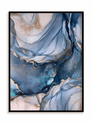 Plakat Granat z beżem I w ramie aluminiowej