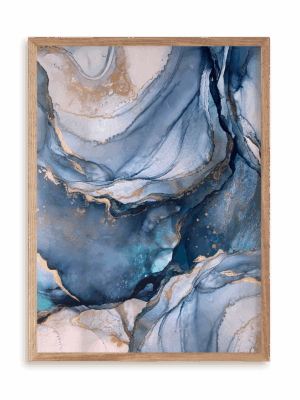 Plakat Granat z beżem I w ramie drewnianej