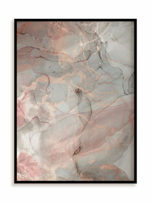 Plakat Abstrakcja z różowym złotem w ramie aluminiowej