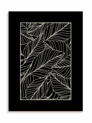 Plakat Wzorzec liści w ramie aluminiowej