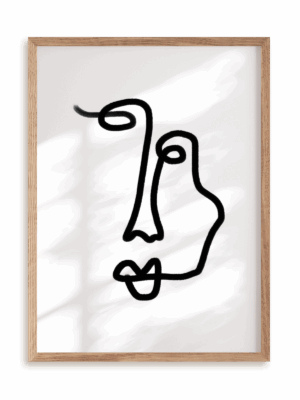 Plakat Twarz Nr 1 w ramie drewnianej