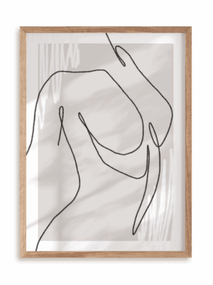 Plakat Szkicowy Akt w ramie drewnianej