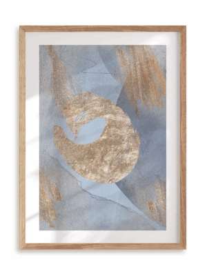 Plakat Błękitny blask I w ramie drewnianej