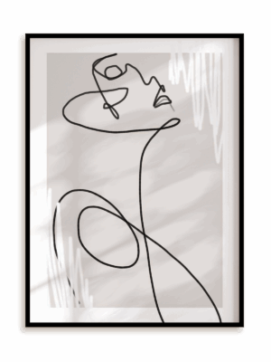 Plakat Szkicowy Profil w ramie aluminiowej