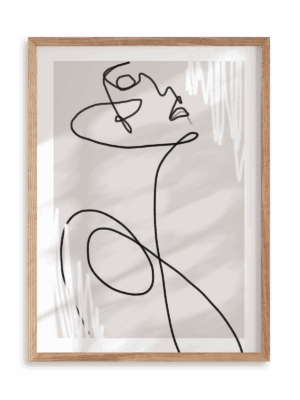 Plakat Szkicowy Profil w ramie drewnianej