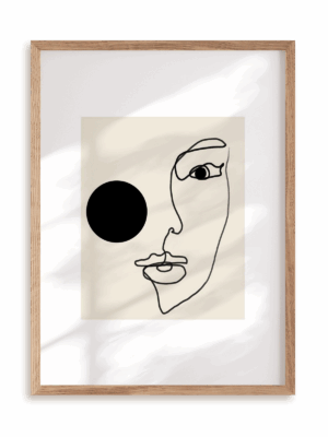 Plakat Twarz Nr 3 w ramie drewnianej