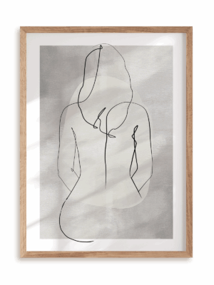 Plakat Odwrócona marzycielka w ramie drewnianej