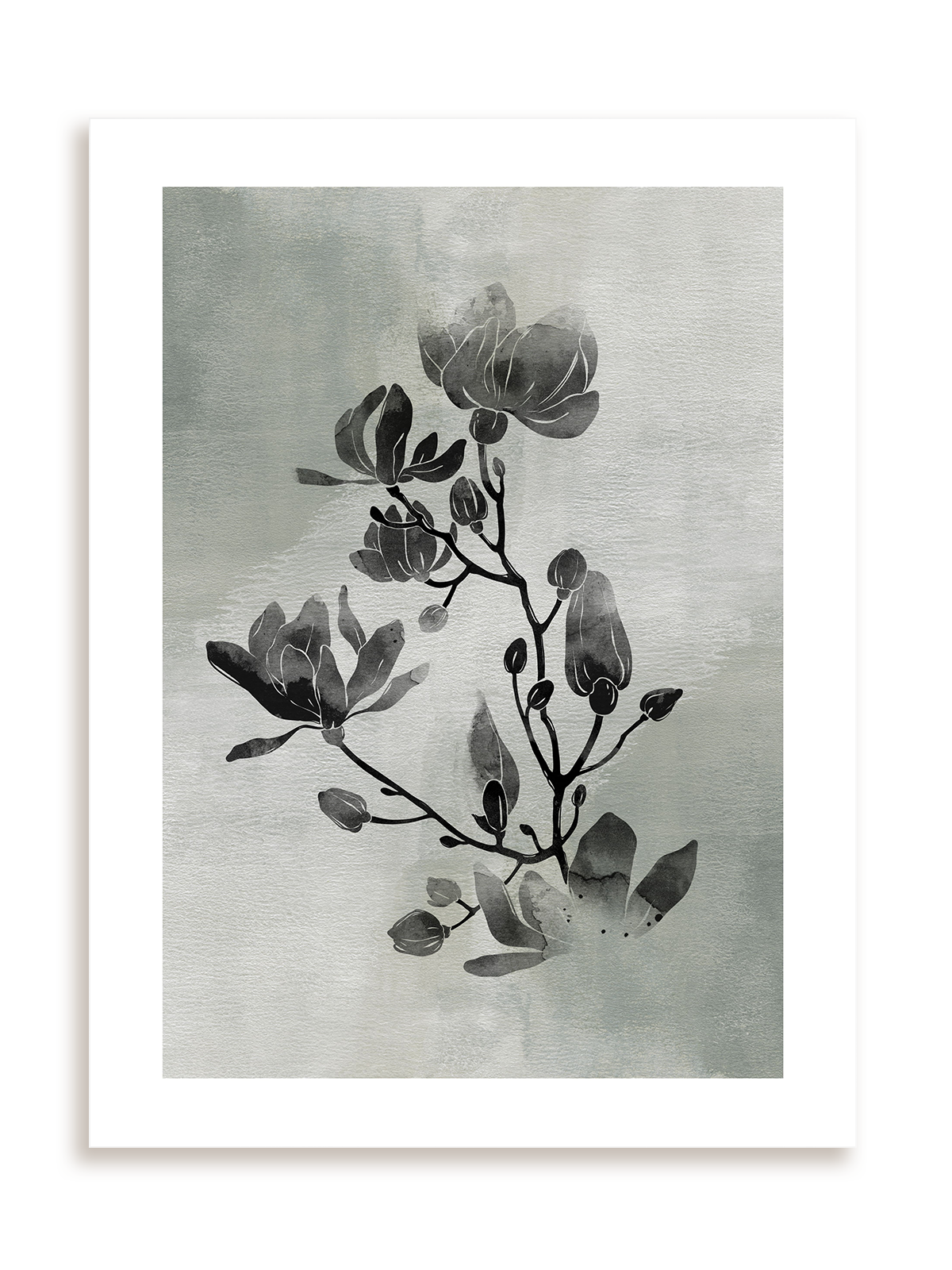 Plakat Rozkwitły czernią bez ramy