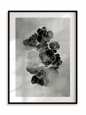Plakat Czarny rozkwit w ramie aluminiowej