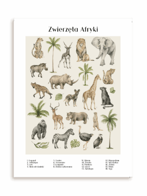 Plakat Zwierzęta Afryki bez ramy