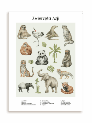 Plakat Zwierzęta w Azji bez ramy