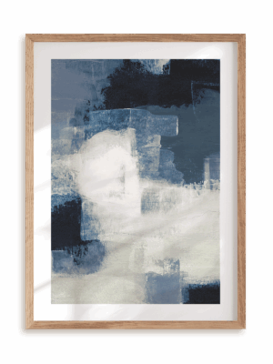 Plakat Granatowy zawrót głowy w ramie drewnianej