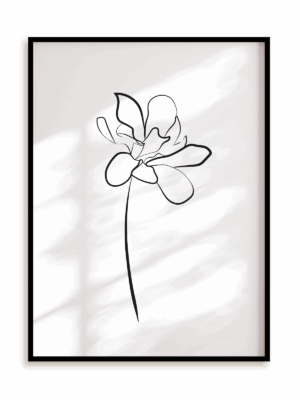 Plakat Kwiatowe linie w ramie aluminiowej