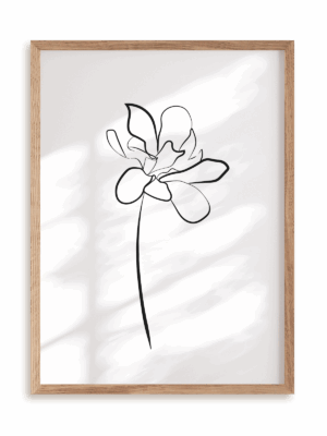 Plakat Kwiatowe linie w ramie drewnianej