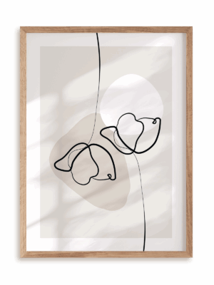 Plakat Kwiatowe układy w ramie drewnianej