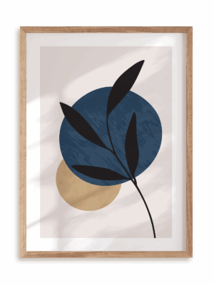 Plakat Roślinna grafika I w ramie drewnianej