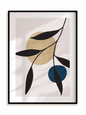 Plakat Roślinna grafika II w ramie aluminiowej