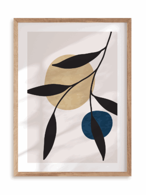 Plakat Roślinna grafika II w ramie drewnianej