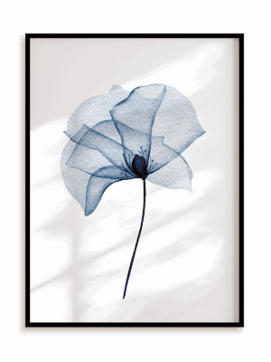 Plakat Niebieska delikatność w ramie aluminiowej