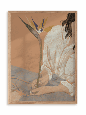 Plakat Natura na dłoni w ramie drewnianej