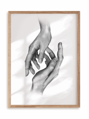 Plakat Dotyk w ramie drewnianej
