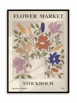 Plakat Flower market: Stockholm w ramie aluminiowej